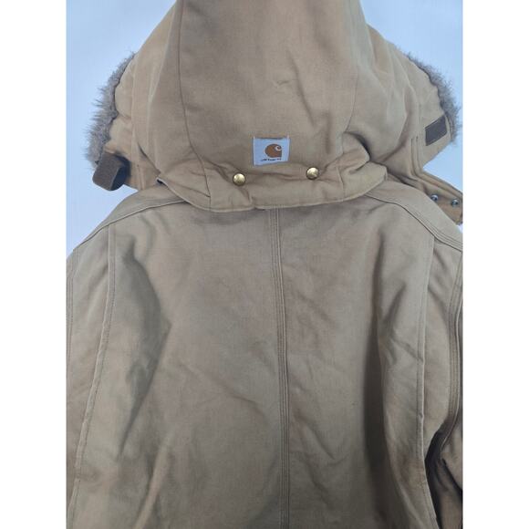 Carhartt Men’s Duck Canvas Arctic Winter Coat Brown 48R-XL USA Hooded Jacket - Picture 12 of 13